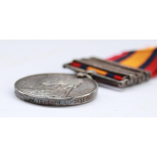 337 - Queens South Africa medal for 23576 Tpr G Lambert of the Kitcheners Horse with campaign clasps for T... 