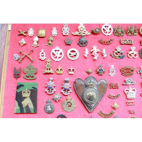 360 - Large selection of British military and some civilian cap badges, enamel sweetheart badges, pips, me... 