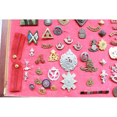 360 - Large selection of British military and some civilian cap badges, enamel sweetheart badges, pips, me... 