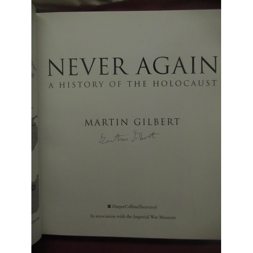 174 - Gilbert(Martin) Never Again A History of the Holocaust, HarperCollins, 1st Ed. 2000, Signed, newspap... 