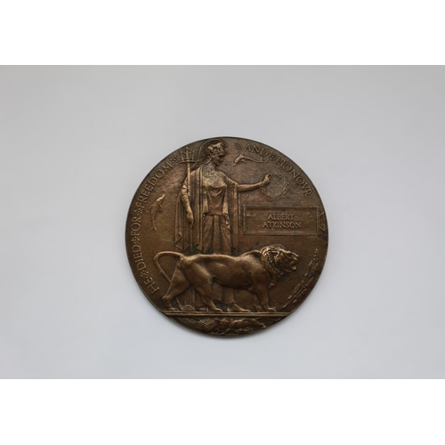 302 - Death penny awarded to Pte. Albert Atkinson