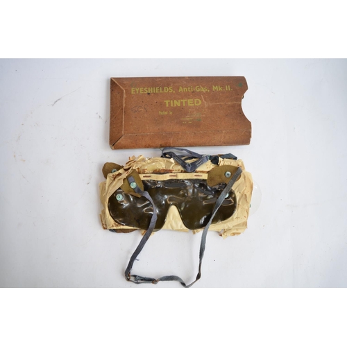 281 - An ex-British Army Avon 1990 twin port gas respirator with 2 cartridges (appears unused), a set of N... 