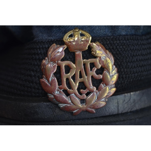 286 - A vintage British Army Royal Medical Corps officers cap with RAMC badge, by Moss Bros of Covent Gard... 