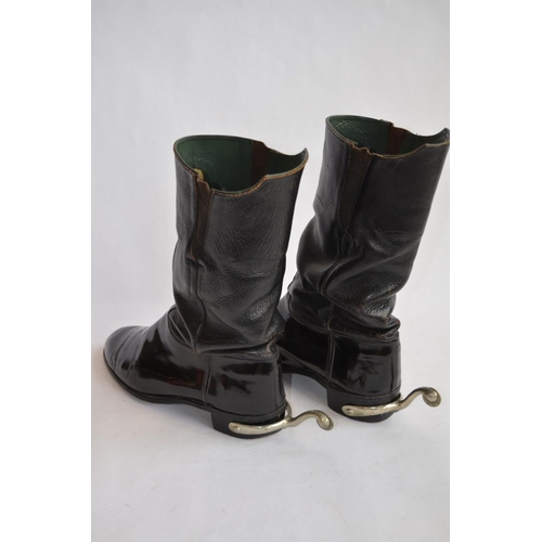 291 - A pair of vintage cavalry boots with attached spurs and a pair of 