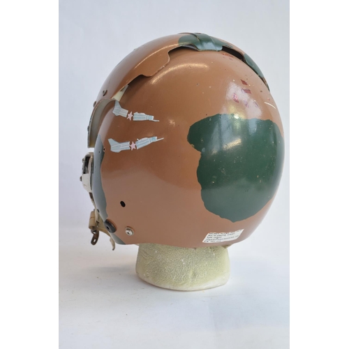 456 - A US military flying helmet by Sierra Engineering Co. Visor retractable with twist lock mechanism. R... 