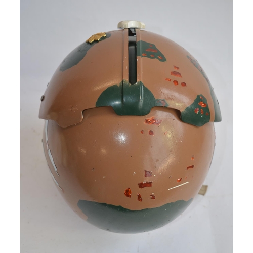 456 - A US military flying helmet by Sierra Engineering Co. Visor retractable with twist lock mechanism. R... 