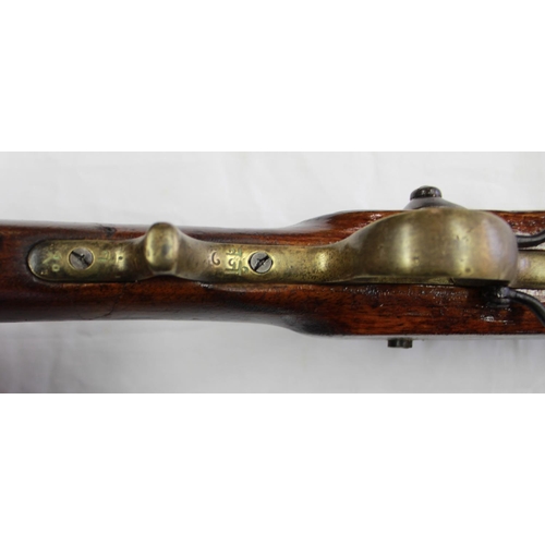 520 - C19th American Arms percussion musket (no ramrod), overall length 137cm