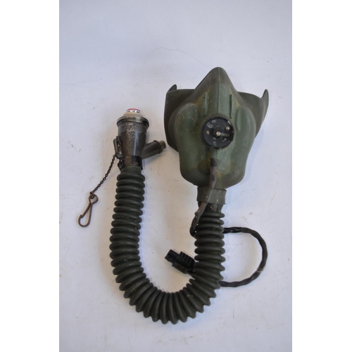 465 - 3 vintage oxygen masks from the 1950s. An R A Hawks/MSA RAF issue Type A-13 mask with hose, end conn... 