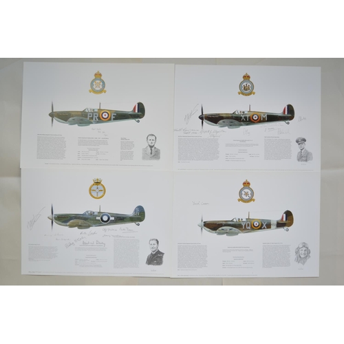 226 - 9 numbered limited edition profile prints (max 100) by 1st Edition, artwork by M A Kinnear, of RAF W... 