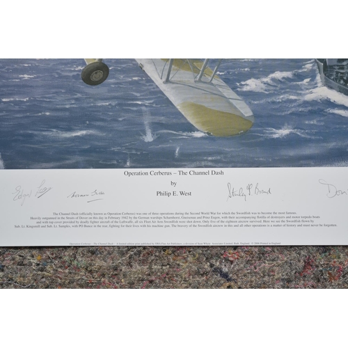 233 - 2 unframed limited edition prints regarding The Royal Navy Swordfish torpedo bomber:
