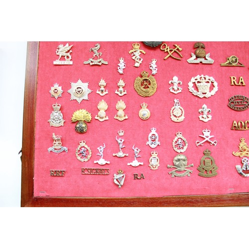 381 - Cased collection of mainly British military cap badges of various eras.  Examples inc. Prince of Wal... 