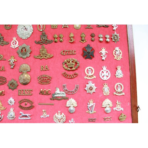 381 - Cased collection of mainly British military cap badges of various eras.  Examples inc. Prince of Wal... 