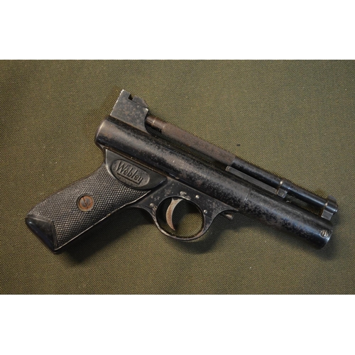 791 - A vintage Webley Mark 1 .177 (4.5mm) over lever action air pistol in working order.