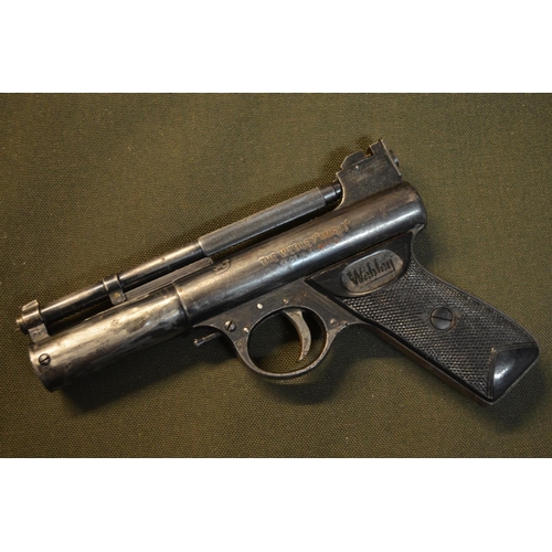 794 - A vintage Webley Mark 1 .22 over lever action air pistol in working order.