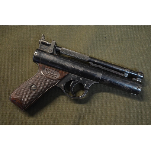 796 - A vintage Webley Senior .22 over lever action air pistol in working order.