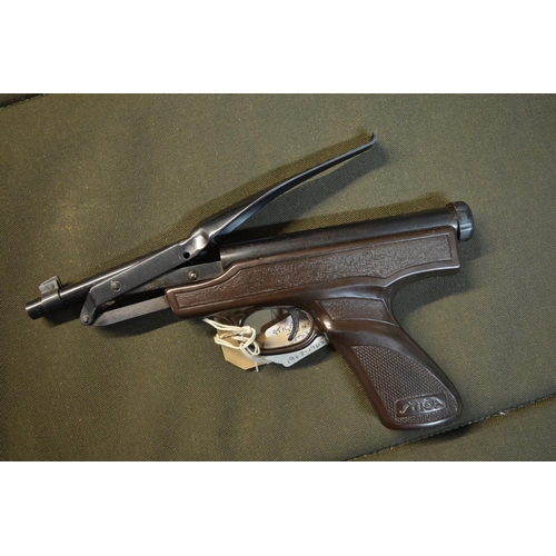 806 - A Stiga Zenit of Sweden (early-mid 1960s) over lever break barrel .177 air pistol, full working orde... 