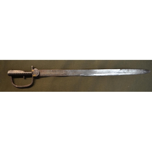 530 - Unusual continental style Brunswick sword type bayonet, with21.5