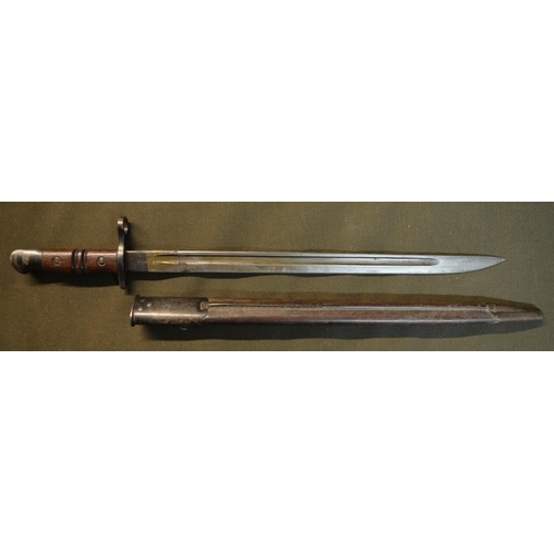 540 - Remington 1913 bayonet, complete with leather sheath