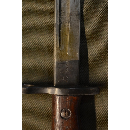 540 - Remington 1913 bayonet, complete with leather sheath