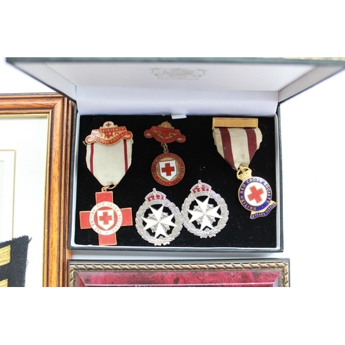 355 - WWI medal pair for 84438 Dvr. W Leighton RFA (mounted in frame) together with Royal Navy CPO cloth b... 