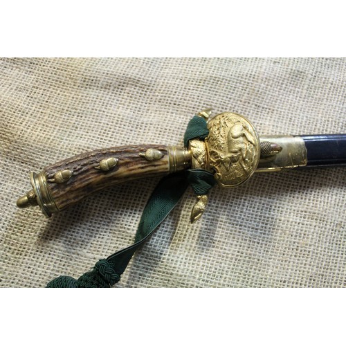 532 - Modern C18th style Austrian hunting short sword, 12.5