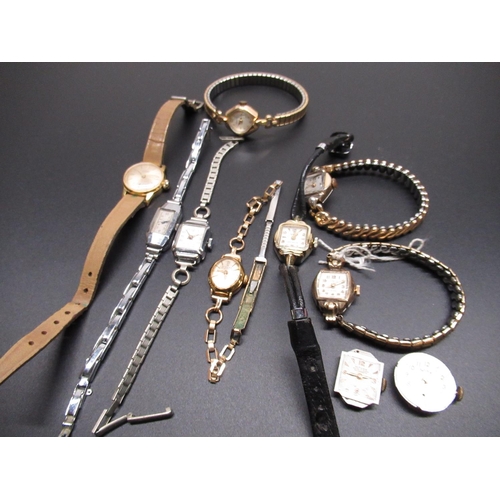 92 - Caravell ladies hand wound cocktail watch, Bifora ladies hand wound 17 jewel wrist watch and a quant... 