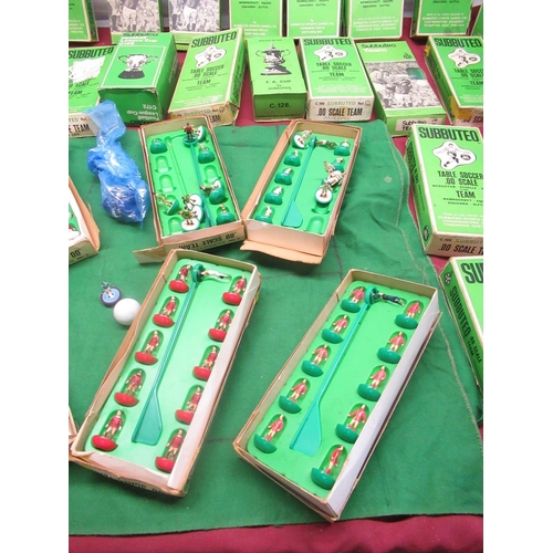 241 - 1970's Subbuteo football teams, approx 30, boxed Subbuteo replica of FA Cup, Football League cup wit... 