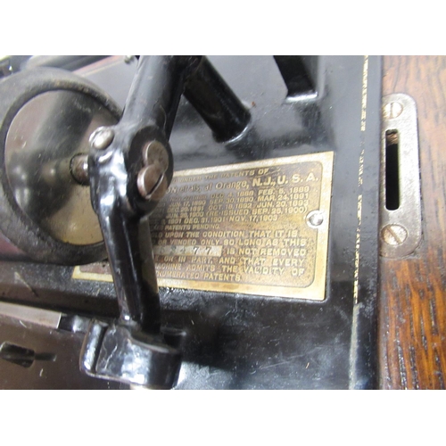 260 - Late C19th/early C20th oak cased Edison Standard Phonograph, with brass horn and collection of wax c... 