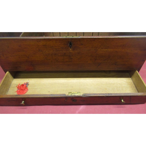 272 - Victorian mahogany table top stereo card viewer with folding eye piece and sliding objective, pierce... 