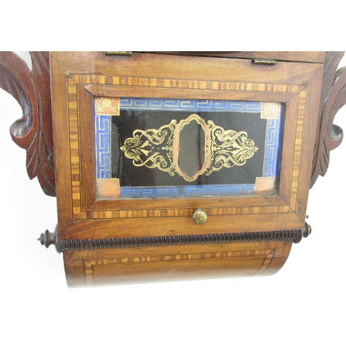 280 - Jerome and Company Superior 8 day Anglo-American clock, late C19th inlaid walnut drop dial wall cloc... 