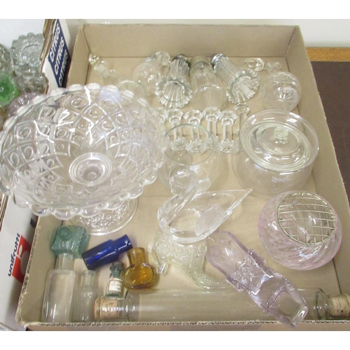 171 - Collection of C20th and later glassware incl. furniture supports, salts, decanter stoppers, ring sta... 