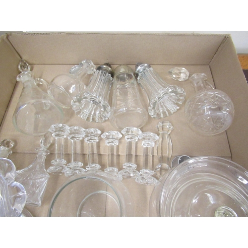 171 - Collection of C20th and later glassware incl. furniture supports, salts, decanter stoppers, ring sta... 