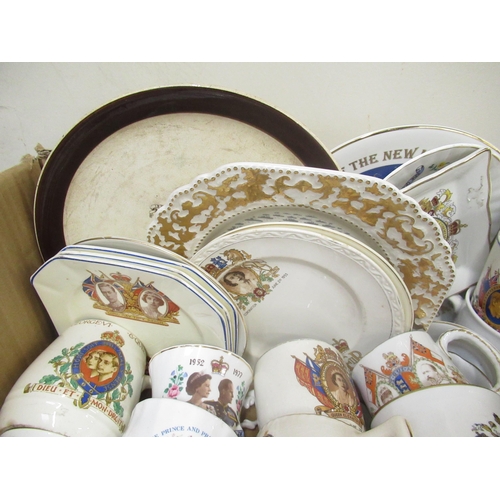 174 - Large collection of post 1902 Commemorative items incl. mugs and plates, tins, glassware, ER11 pincu... 