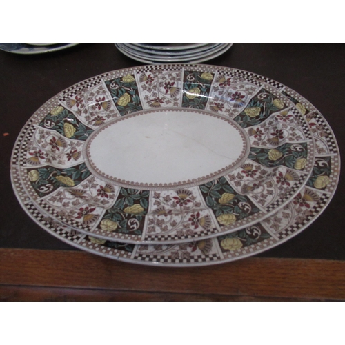 182 - Victorian R.H & S Pandora pattern part dinner service, 38pcs and three Victorian oval meat plates