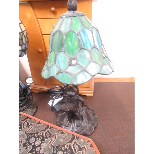 202 - Two Liberty style table lamps and four various jewellery boxes (6)