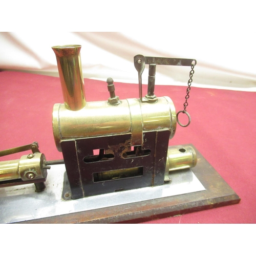 259 - 1950's apprentice made single cylinder stationary engine with brass boiler, brass spirit burner and ... 