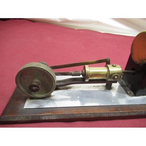 259 - 1950's apprentice made single cylinder stationary engine with brass boiler, brass spirit burner and ... 