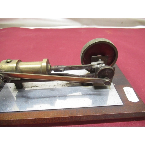 259 - 1950's apprentice made single cylinder stationary engine with brass boiler, brass spirit burner and ... 