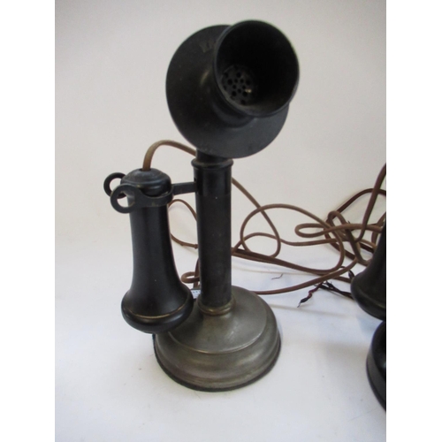 140 - C20th Kellogg candlestick dial telephone and a Kellogg candlestick telephone, converted (2)