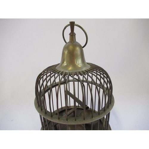141 - Brass wirework domed top bird cage H33cm and a Vintage Imperial typewriter, (2)