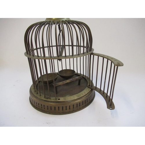 141 - Brass wirework domed top bird cage H33cm and a Vintage Imperial typewriter, (2)