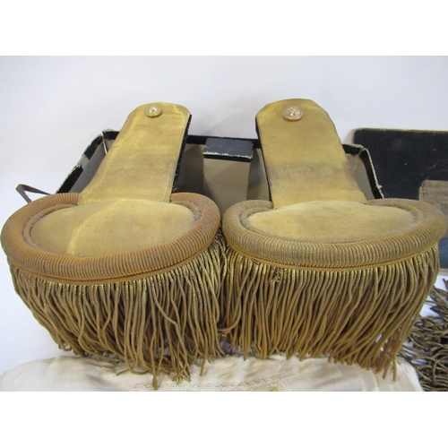 198 - Pair of C19th French Thevenet & Sibuet epaulettes with bullion fringe in original box, a Royal Artil... 