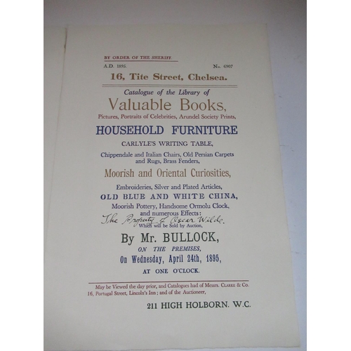 207 - Reprint of poster for 'The Catalogue of the Library of Valuable Books.....' The Property of Oscar Wi... 