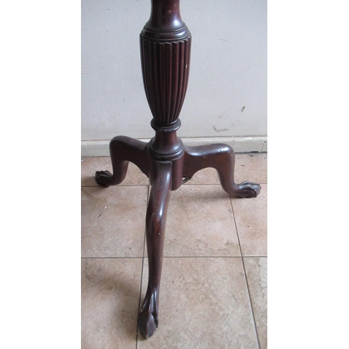 223 - Regency style mahogany tripod torchere, on fluted column, H153cm