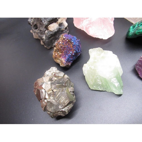 329 - Collection of minerals inc. Rose Quartz, Malachite, Amethyst, Iron Pyrite, etc. (12)