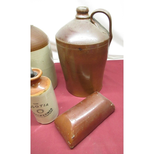 300 - Late C19th glazed stoneware flagon H37cm, Boots glazed stoneware 