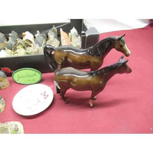 138 - Beswick Arab horse, H16cm, Beswick mare H13.5cm, Minton's asparagus dish with impressed mark black b... 