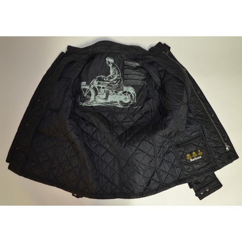 24 - New Barbour quilted jacket, size Large. Black.