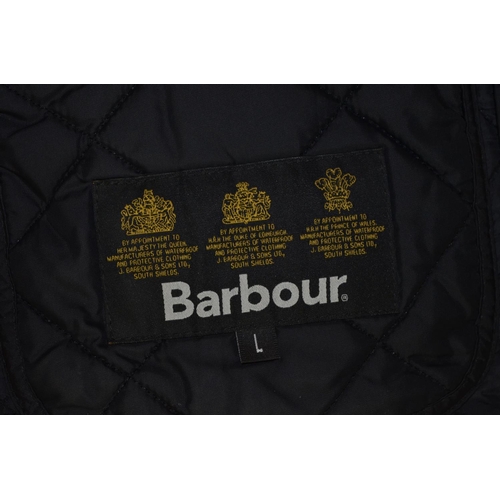 24 - New Barbour quilted jacket, size Large. Black.