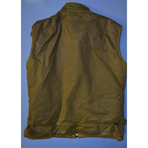 35 - Britton green sleeveless wax waistcoat jacket. Previously worn but excellent condition. Size 96/100c... 